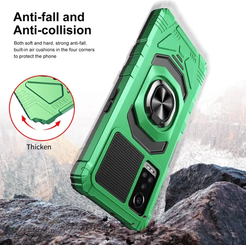 Vista 7 de Funda para BLU G91 Max con protector de pantalla, soporte de anillo para montaje magnético de automóvil de grado militar, resistente a prueba