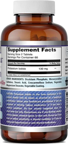 Vista 5 de Amazing Formulas Suplemento de yoduro de potasio 130 mg 120 tabletas Sin OMG Sin gluten Fabricado en Estados Unidos