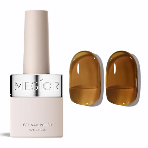 Vista 62 de MEGIOR Esmalte de uñas de gel libre de TPO, 0.5 onzas líquidas, base de gel transparente para remojar la lámpara de uñas LED, capa base de larga