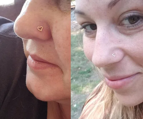 Vista 4 de MODRSA Piercing de nariz para mujer, de acero inoxidable, de plata, calibre 20