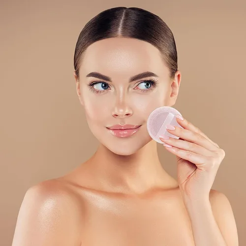 Vista 6 de WLLHYF 24 piezas de maquillaje de algodón rosa, soplo cosmético redondo para maquillaje facial en polvo aterciopelado para polvo suelto, lavable
