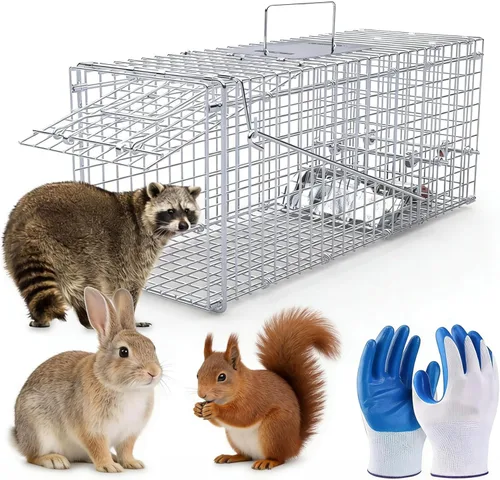 Vista 10 de Trampa para animales vivos de 25 pulgadas, jaula resistente para gatos