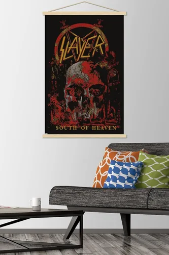 Vista 2 de Trends International Slayer - Póster de pared del sur del cielo, 22.37 x 34.00 pulgadas, paquete de impresión premium y colgador de madera de haya