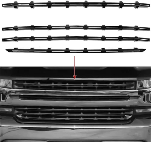 Vista 3 de CHIESMA Cubiertas de parrilla para Silverado 1500 para Chevy Silverado 1500 LT RST 2019-2022 Cubierta de parrilla delantera parachoques delantero