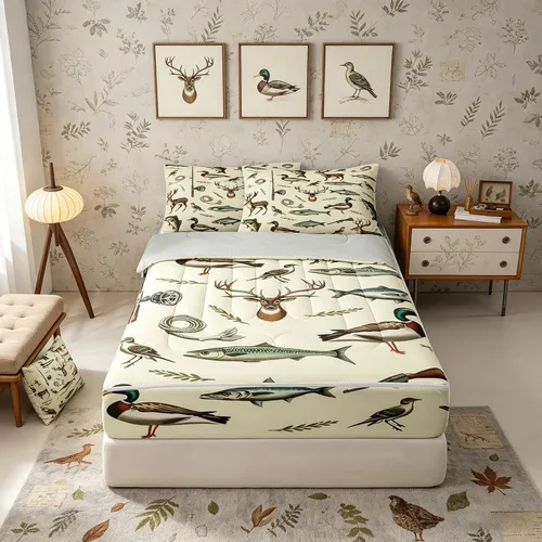 Vista 30 de Feelyou Juego de edredón con cremallera de leopardo tamaño individual Juegos de cama con cremallera y estampado animal para decoración de Marrón