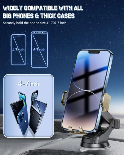 Vista 6 de Soporte inalámbrico 3 en 1 para cargador de automóvil, soporte de teléfono de carga rápida de 15 W para iPhone 17 16 15 14, Samsung Galaxy S24 S23