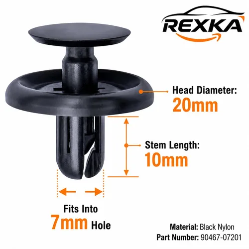 Vista 3 de Rexka 20 piezas de protector contra salpicaduras de motor Fender Liner tapa de maletero debajo de la cubierta clip de retención estilo empuje