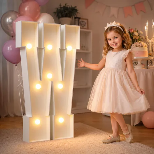 Vista 50 de imprsv Letras iluminadas grandes de 3 pies, letras iluminadas de marquesina para fiesta de cumpleaños (3 pies, letra y )