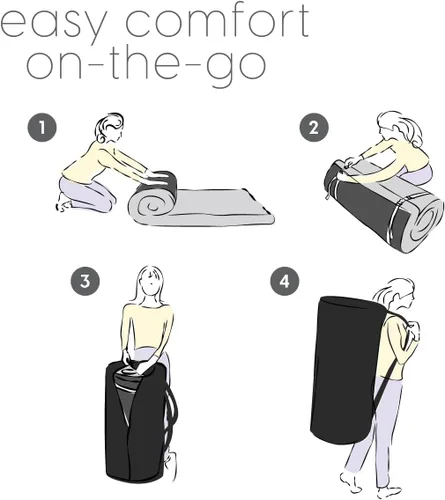 Vista 7 de Milliard Colchón de campamento, tapete enrollable de espuma viscoelástica portátil para viajes o hogar con funda lavable e impermeable + funda