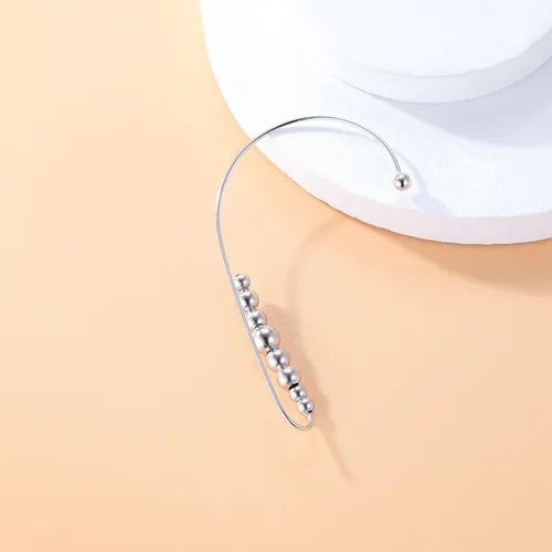 Vista 2 de SLUYNZ Aretes de plata de ley 925 para mujeres, adolescentes, aretes de oruga, sin clip de piercing alrededor de la oreja
