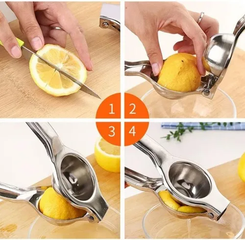 Vista 5 de Exprimidor de limón, Exprimidor de limón de acero inoxidable Exprimidor de lima, Exprimidor manual de cítricos, Exprimidor de naranja de mano