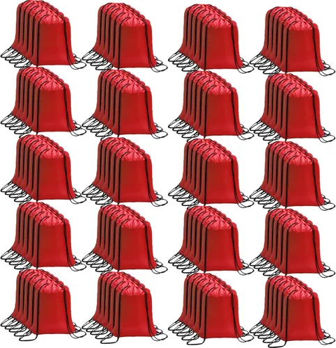 Vista 9 de CAIHONG Paquete de 100 mochilas con cordón a granel con cordón para gimnasio, yoga, compras, deportes, senderismo o regalos para mujeres y hombres