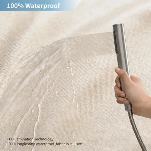 Vista 5 de Cortina de ducha o forro de tela 2 en 1, TPU transpirable y lavable, 36 pulgadas de ancho x 72 pulgadas de alto, juego de cortina de ducha estrecha