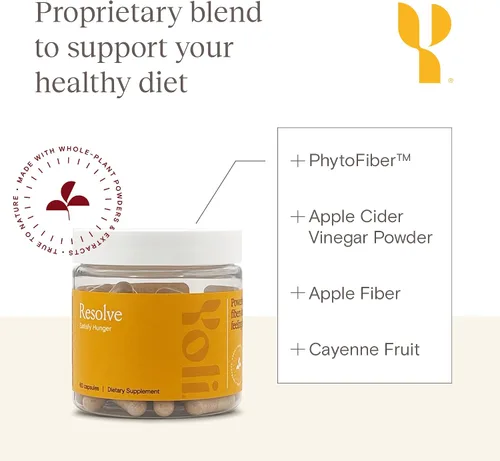 Vista 5 de Yoli Resolve PhytoFiber, polvo de vinagre de sidra de manzana y cápsulas de glucomanano