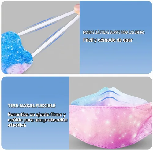 Vista 5 de NiHealth 50 PCS máscaras faciales desechables KF94 para niños