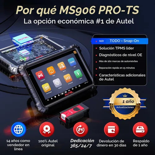 Vista 9 de Autel MaxiSys MS906 Pro-TS Escáner, actualización de herramienta de escaneo MS906PRO-TS 2026 MS906MAX MS906 PRO MP900BT, funciones TPMS superiores