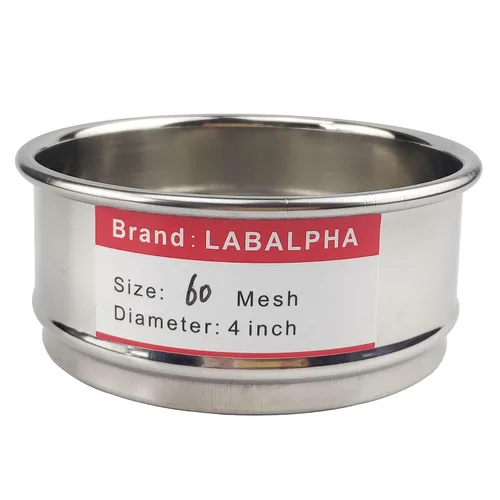 Vista 15 de LABALPHA Bandeja para tamices de laboratorio con tapa, 4'' de diámetro, acero inoxidable 304
