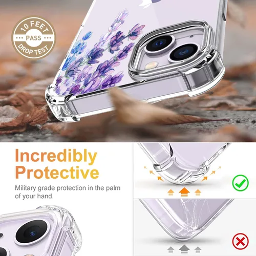 Vista 3 de Funda para iPhone 13 y iPhone 14 (6.1 pulgadas), funda protectora delgada de poliuretano termoplástico suave a prueba de golpes, bonito