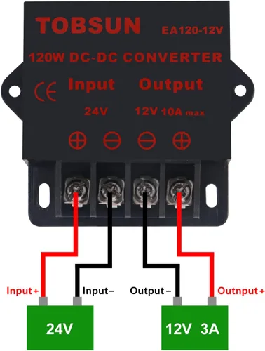 Vista 6 de Paquete de 2 Convertidores Reductores de Voltaje de CC 24V a CC 12V 10A 120W Regulador de Voltaje Reductor Convertidor de Potencia Mini Módulo