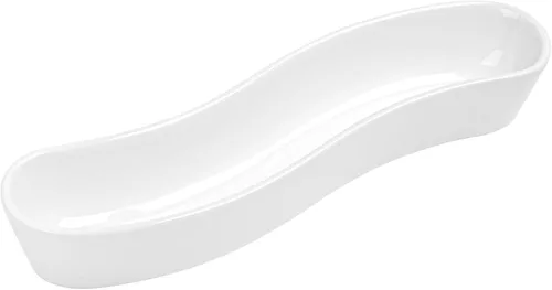 Vista 2 de Restaurantware - Plato de oliva de porcelana curvada, 6 onzas, color blanco