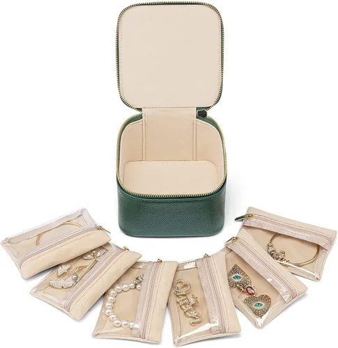 Vista 20 de VLANDO - Bolsa de viaje para joyería, 12 bolsas de terciopelo con A.12 PCS transparente