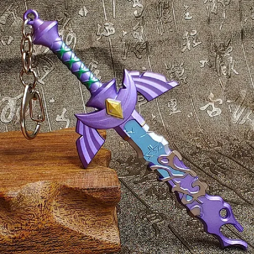 Vista 8 de MEETCUTE Decayed MasterSword - Llavero de espada genial para hombres y mujeres Legend of Zeld the Tears Kingdom MasterSword - Llavero para cosplay