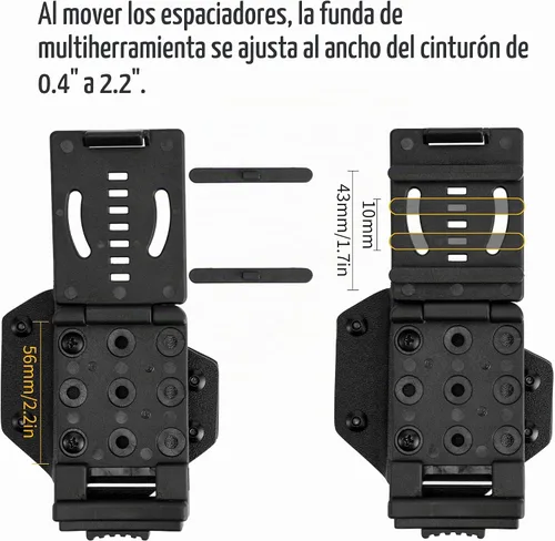 Vista 4 de TACTICAL GEEK TX1 - Funda multiherramienta EDC, funda ajustable con clip trasero para cinturón, multiherramienta no incluida (negro)