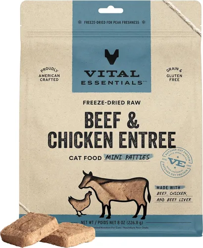 Vista 13 de Vital Essentials Alimento crudo liofilizado para gatos, mini empanadas de conejo, 8 onzas Soft, Complete Meal or Topper, Rehydrate, Made with 99%