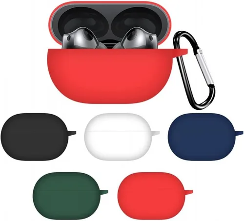 Vista 7 de USTIYA Funda para Huawei Freebuds Pro 2 2022 Funda protectora de silicona con cubierta de llavero (rojo)
