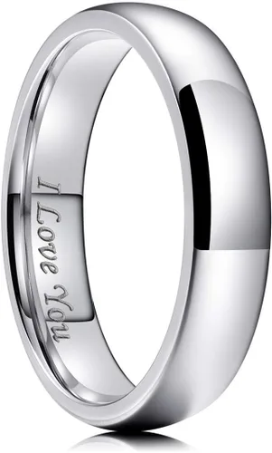 Vista 56 de King Will Alianza de boda de acero inoxidable 316L para hombres y mujeres, anillo de boda de 0.31 a 0.315 pulgadas de ancho, chapado en negro