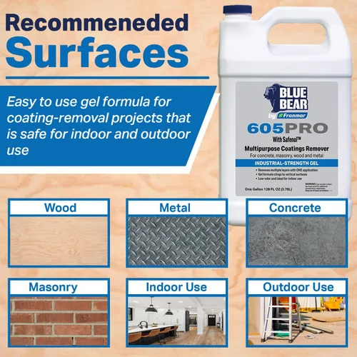Vista 8 de Blue Bear 605 Pro Removedor de recubrimiento, un galón (128 oz)