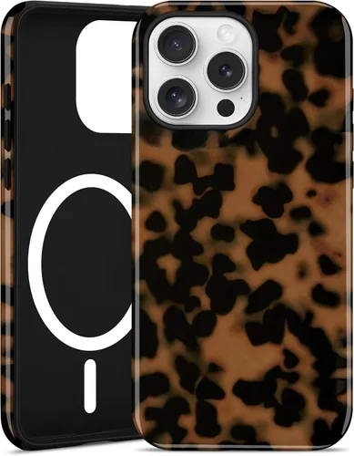 Vista 18 de Jusy Compatible con MagSafe Brown Tortoise Shell Print Phone Case para iPhone 7/8/SE, funda protectora magnética de lujo de TPU suave