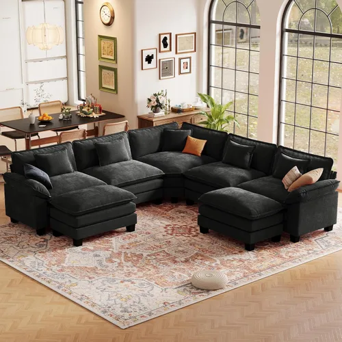 Vista 88 de CDCASA Silla de acento de gran tamaño de 50'' con otomana Asiento extra ancho y profundo estilo sofá nube para sala de estar, dormitorio, rincón
