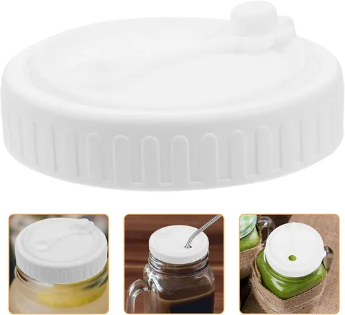 Vista 3 de Hemoton Tapa de frasco de boca ancha, accesorio para frascos de bebidas, tapas de fugas para boca ancha