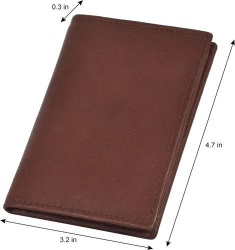 Vista 5 de Leatherboss - Cartera plegable de piel auténtica con forma de escudo de policía, color marrón oscuro