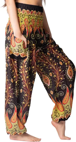 Vista 2 de B BANGKOK PANTS - Pantalones tipo harén para mujer, ropa bohemia con bolsillos