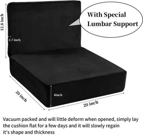 Vista 3 de HOMBYS Cojines de espuma para sillas reclinables para ancianos, almohadillas de silla de 4 pulgadas de grosor con soporte de respaldo para silla