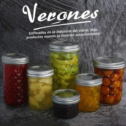 Vista 6 de VERONES Paquete de 25 mini tarros Mason de 4 onzas con tapas regulares