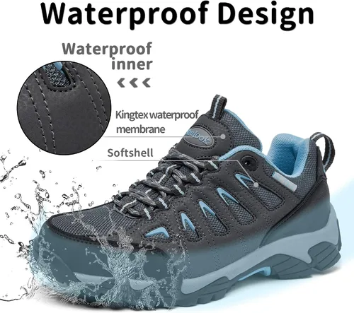 Vista 2 de SHULOOK Zapatos de senderismo para mujer Zapatos impermeables para mujer Cómodos, ligeros y antideslizantes Zapatos de senderismo para mujer