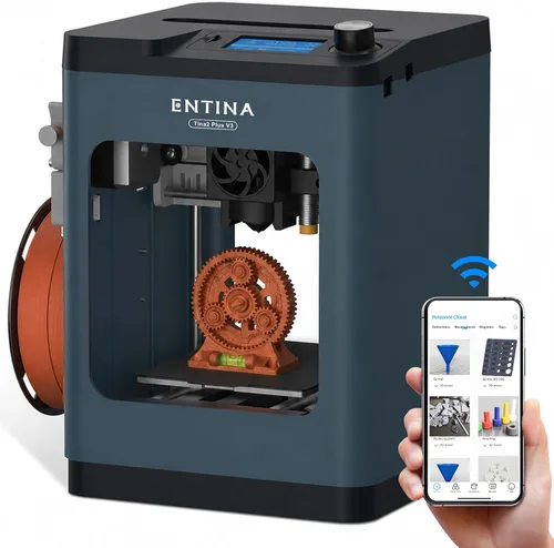 Vista 10 de ENTINA TINA2C Impresora 3D para principiantes totalmente montada Mini Naranja