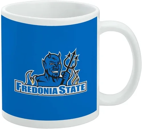 Vista 180 de Taza de cerámica con el logotipo principal de la Universidad Rider, taza de regalo novedosa para café, té y bebidas calientes, 11oz, blanca