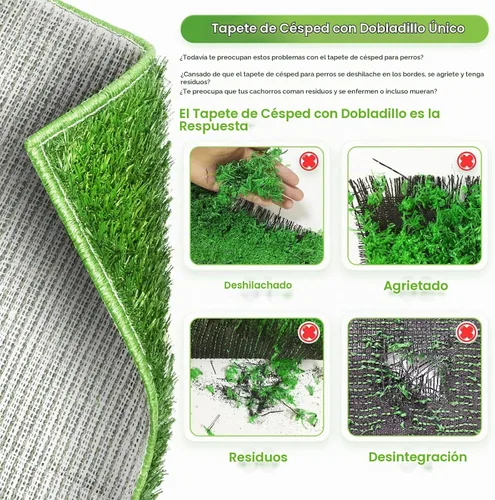 Vista 3 de Hompet Almohadilla de entrenamiento para perros para interiores y cachorros, bandeja de basura extraíble para una limpieza más fácil, césped