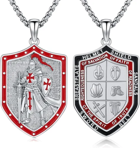 Vista 27 de Collar de amuleto de medalla de San Patrono de plata/oro de 14 39A-St Peregrino-Plata