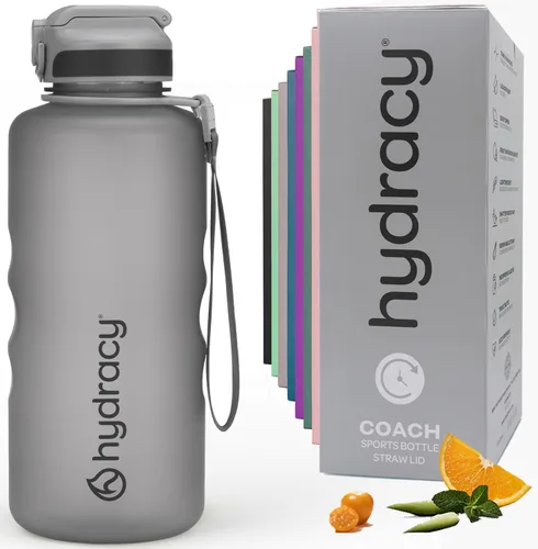 Vista 32 de Hydracy Botella de agua de plástico Tritan de 2.3 L sin BPA con correa de hombro ajustable, tapa a prueba de derrames y práctica boquilla de Lus