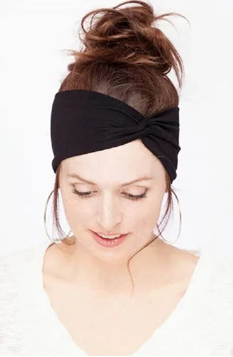 Vista 3 de AKTVSHOW Diademas anchas para el cabello de las mujeres Bandas elásticas suaves trenzadas antideslizantes turbantes para adolescentes y niñas