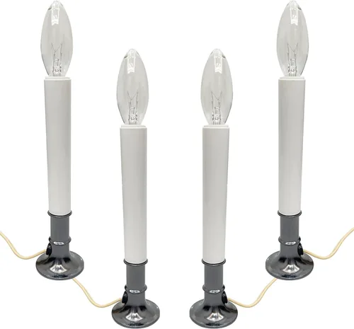 Vista 8 de Lámpara de vela eléctrica para ventana, luces de velas de ventana de Navidad con base chapada en níquel y bombilla C26, lámparas de velas