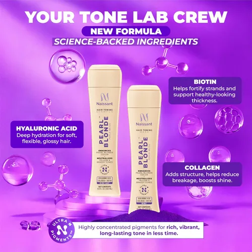 Vista 6 de Naissant Set Purple Shampoo & Toning Mask Elimina el cobrizo Neutraliza los tonos amarillos y naranjas Sin parabenos, amoníaco ni sulfato