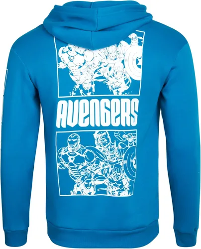 Vista 6 de Marvel Sudadera con capucha de vellón Avengers para hombre, Capitán América, Hulk, Iron Man, Spider-Man, Venom