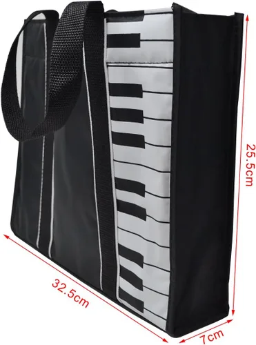 Vista 7 de PUNK Piano Keys Music Tote Bag With 5mm sponge Waterproof Oxford Cloth Handbag Shopping Bag with Magnetic Snaps Buckle