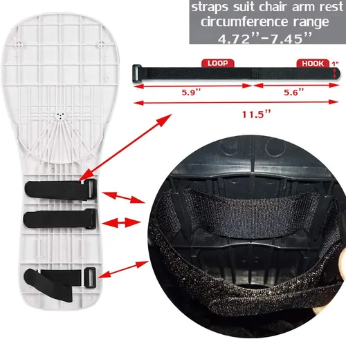 Vista 2 de Reposamuñecas ergonómico ajustable solo ajustable para silla (bridas extra largas incluidas)
